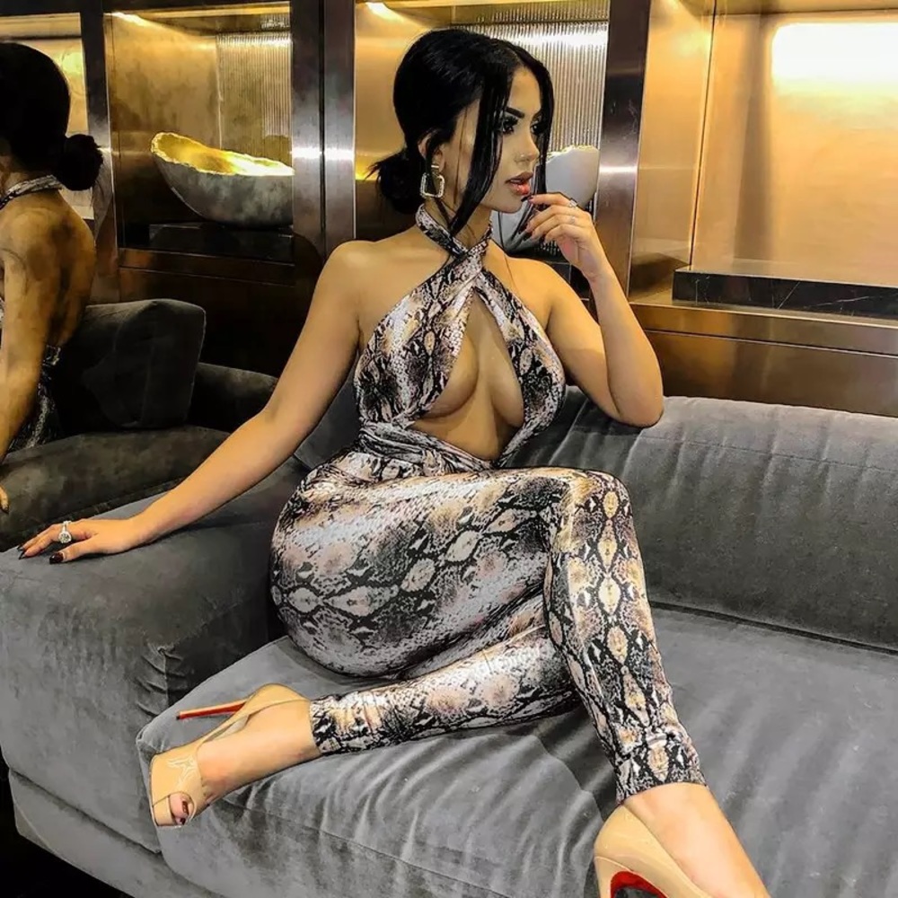 Snake Print Jumpsuit